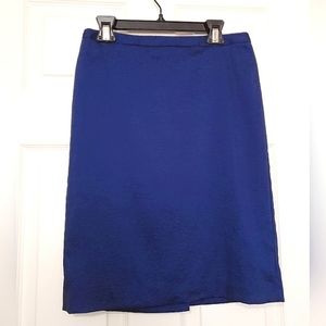 BCBG Maxazria blue shimmer metallic pencil skirt Size 0 fits XXS or XS